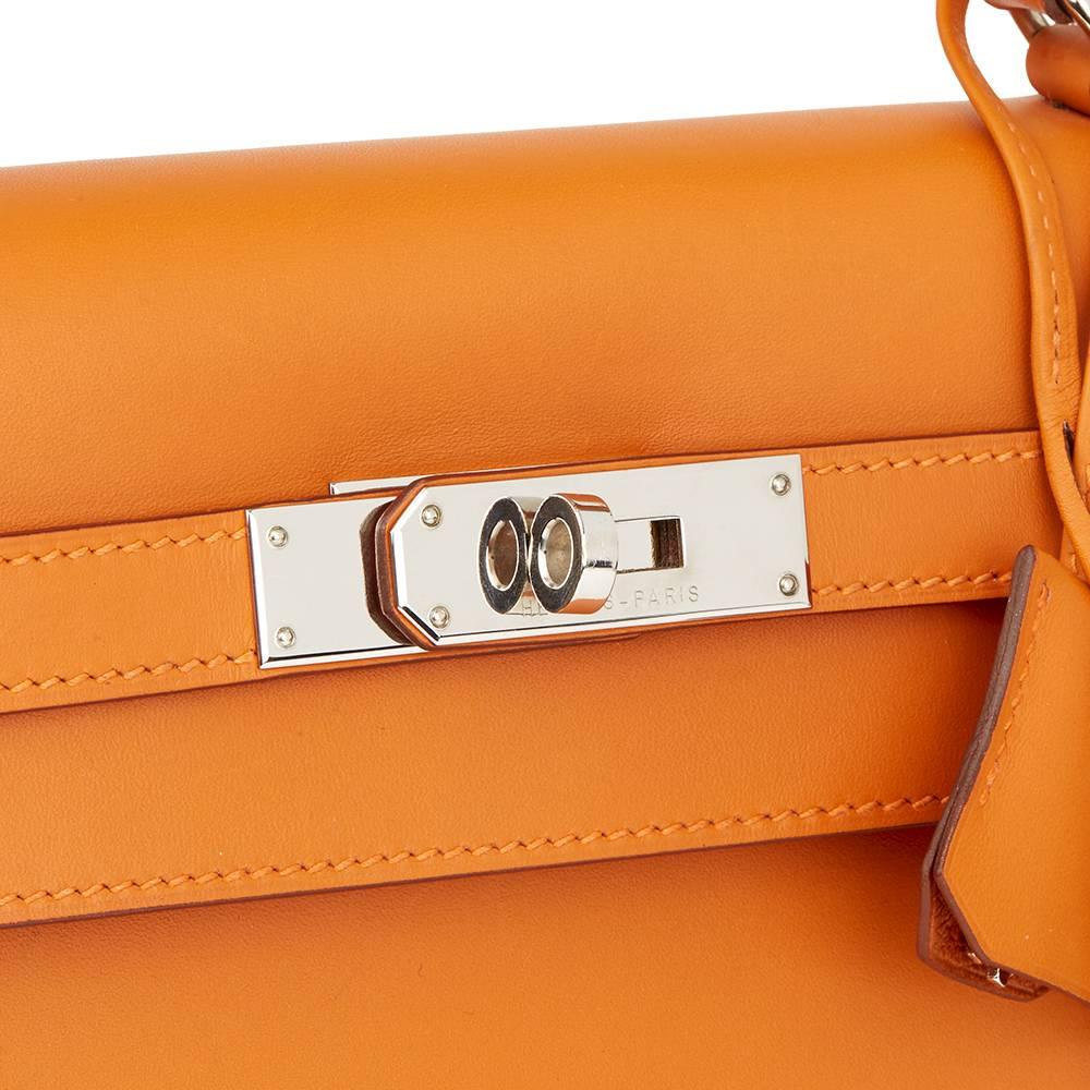 Hermes Orange H Calf Leather Kelly 32cm Sellier Bag, 2004  1