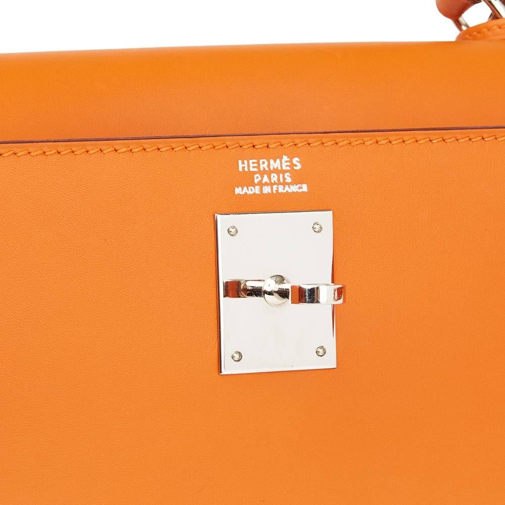 Hermes Orange H Calf Leather Kelly 32cm Sellier Bag, 2004  2