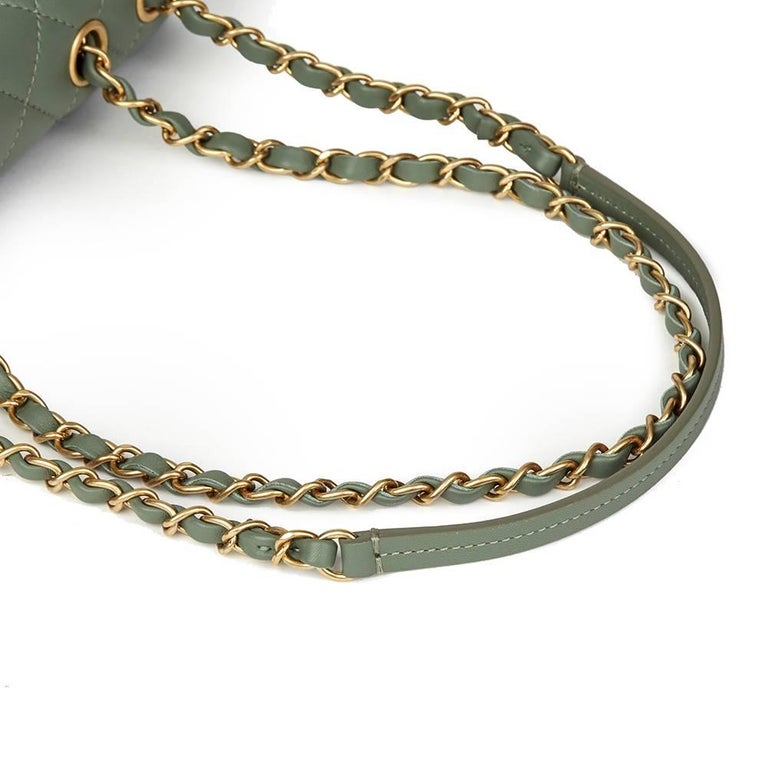 aprococo - CHANEL Emerald Green mini 2.55 flap bag necklace w/ chain strap