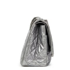 Chanel Silver Metallic Aged Calfskin 2.55 Reissue 227 Double Flap Bag, 2009