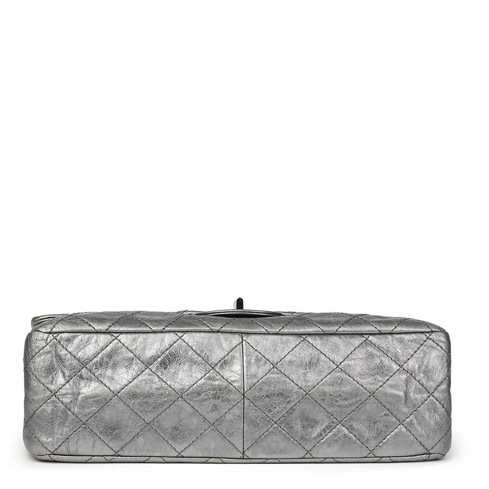 Women's Chanel Silver Metallic Aged Calfskin 2.55 Reissue 227 Double Flap Bag, 2009 