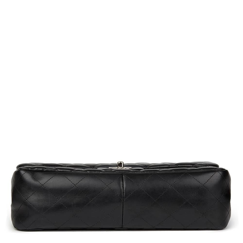 Women's Chanel Black Quilted Lambskin Jumbo Classic Double Flap Bag, 2012  