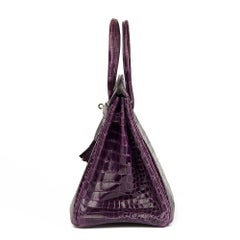 Hermès Sac Birkin 35 cm en cuir crocodile Porosus brillant Amethyst:: 2010