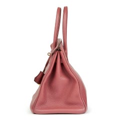 2011 Hermès Bois De Rose Clemence Birkin Cuir 35cm