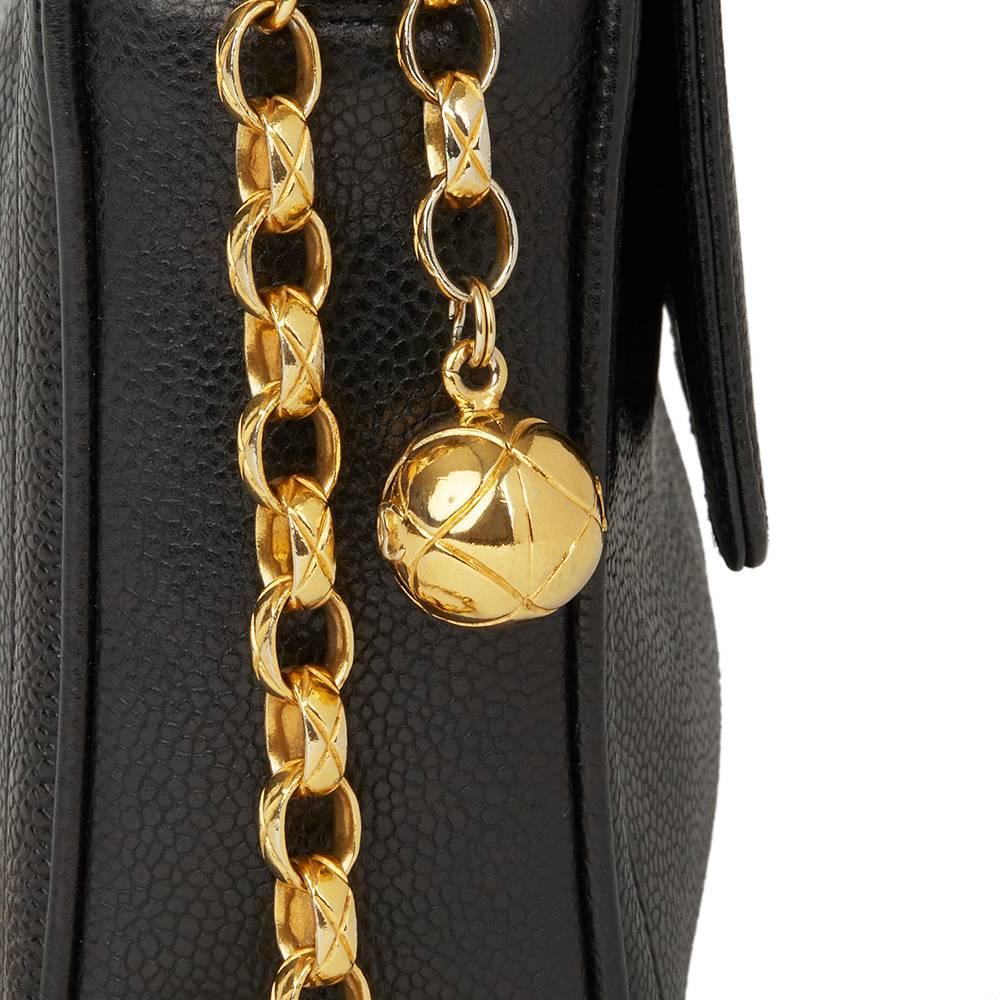 1994 Chanel Black Caviar Leather Vintage Timeless Camera Bag 3