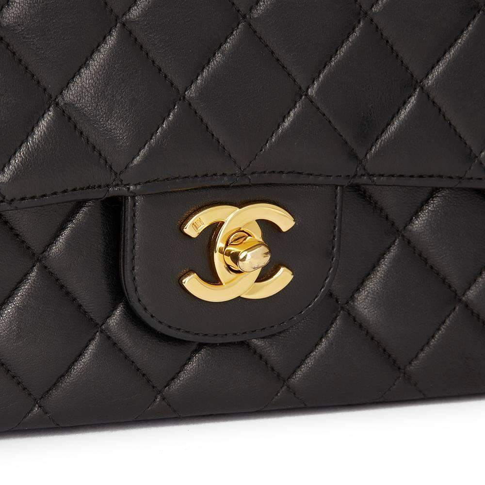1997 Chanel Black Quilted Lambskin Vintage Medium Classic Kelly Flap  2