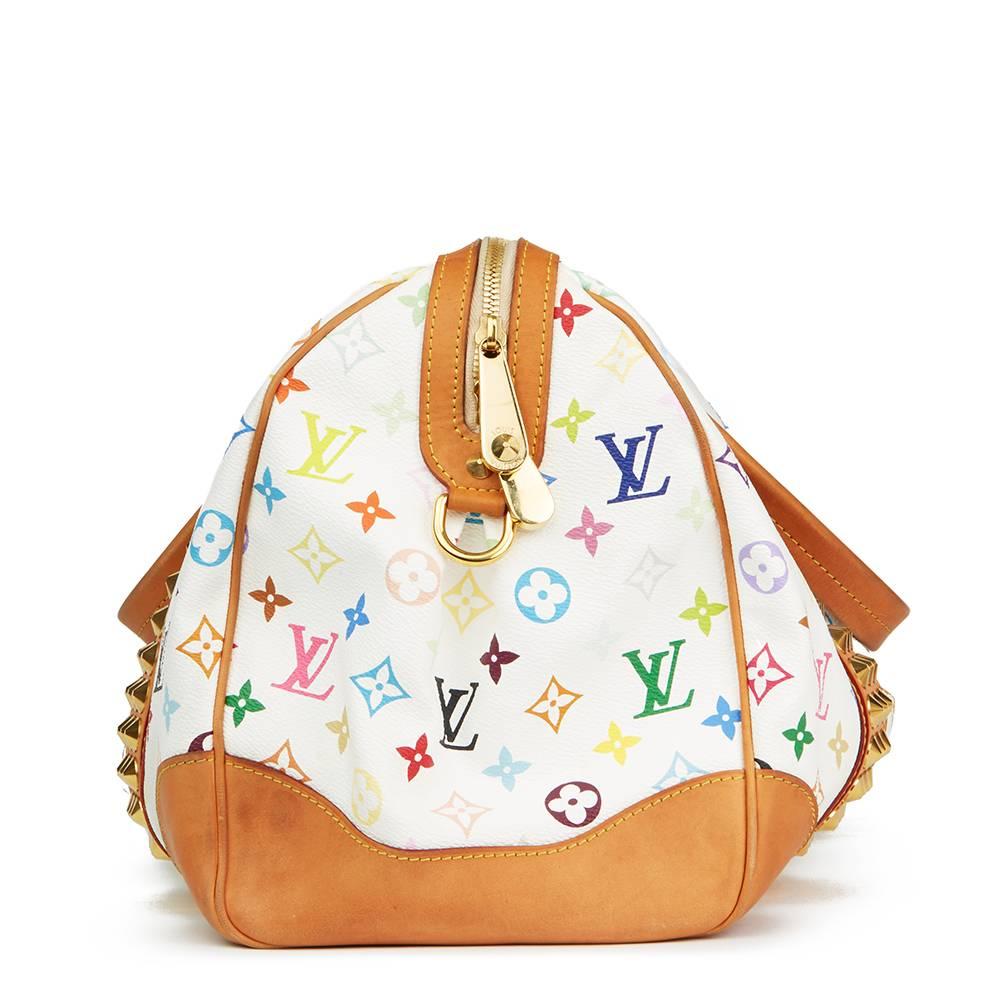 LOUIS VUITTON
White Multicolor Monogram Coated Canvas Courtney GM

 Reference: HB1674
Serial Number: CA4022
Age (Circa): 2002
Authenticity Details: Date Stamp (Made in Spain)
Gender: Ladies
Type: Tote

Colour: Multicolour
Hardware: Gold
Material(s):