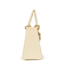 1999 Christian Dior Vanilla Quilted Patent Leather Lady Dior MM