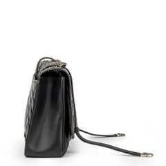 2014 Chanel Black Studded Calfskin Leather Paris-Dallas Studded Buckle Flap Bag
