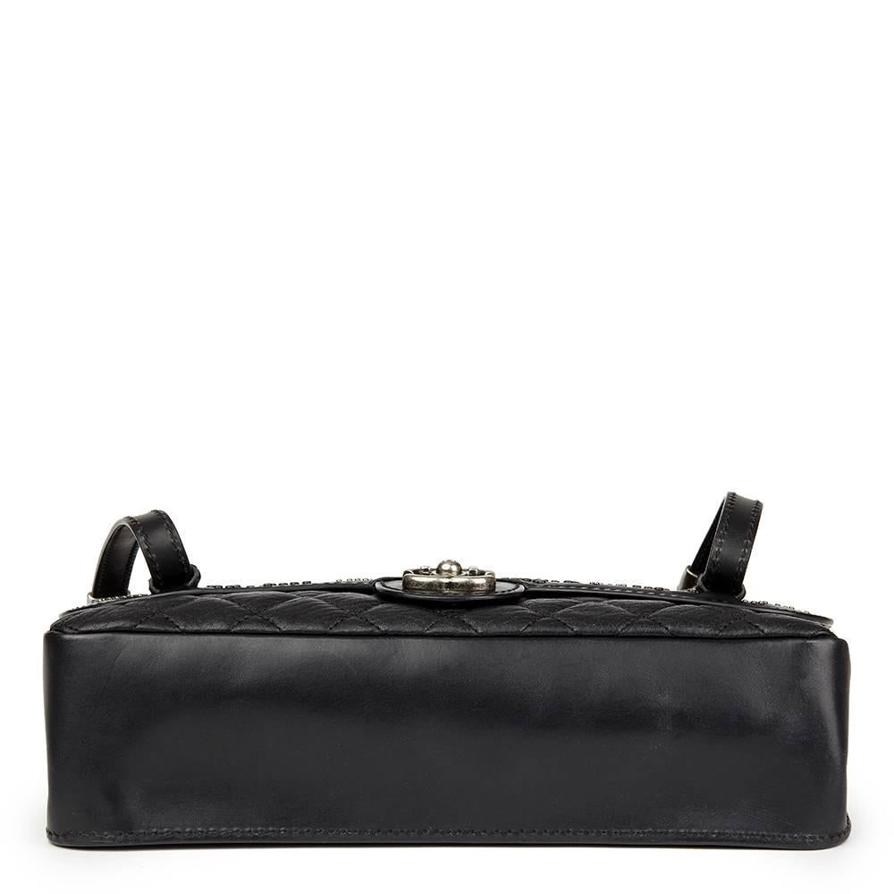 2014 Chanel Black Studded Calfskin Leather Paris-Dallas Studded Buckle Flap Bag  In Excellent Condition In Bishop's Stortford, Hertfordshire