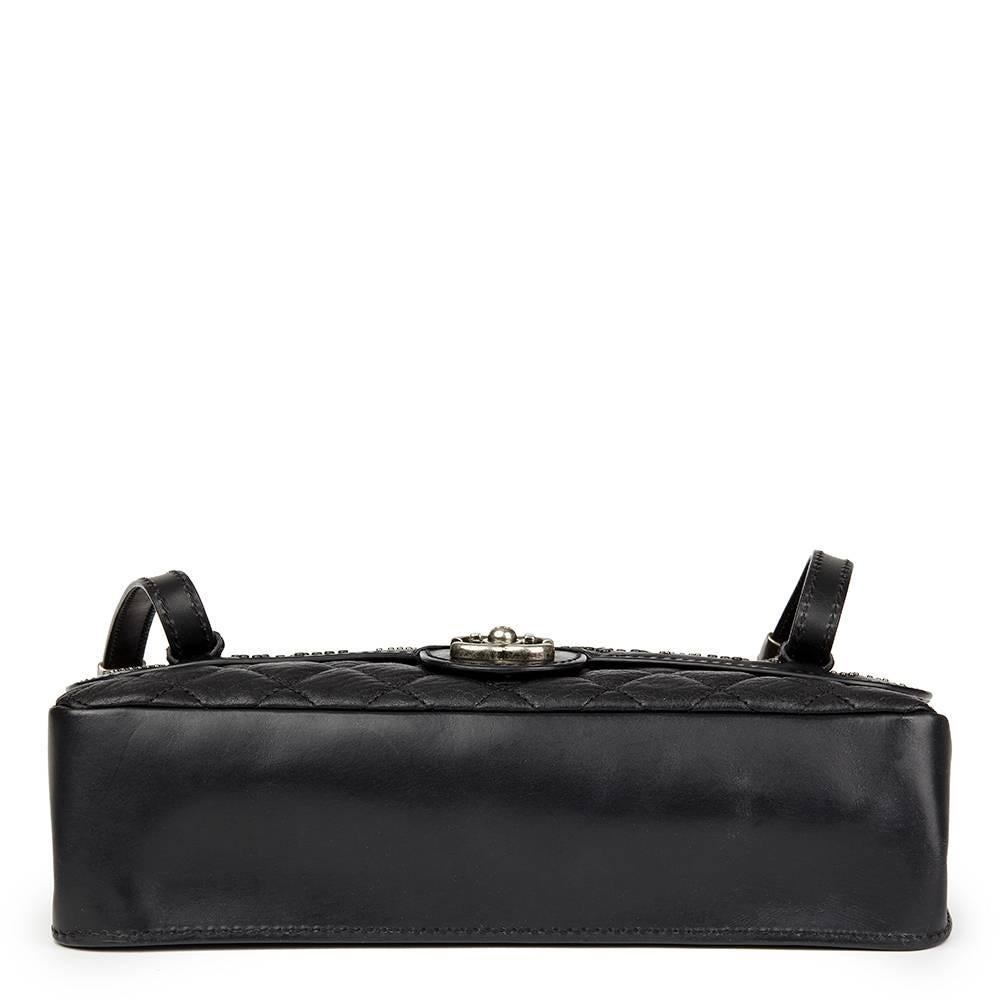 2014 Chanel Black Studded Calfskin Leather Paris-Dallas Studded Buckle Flap Bag In Excellent Condition In Bishop's Stortford, Hertfordshire