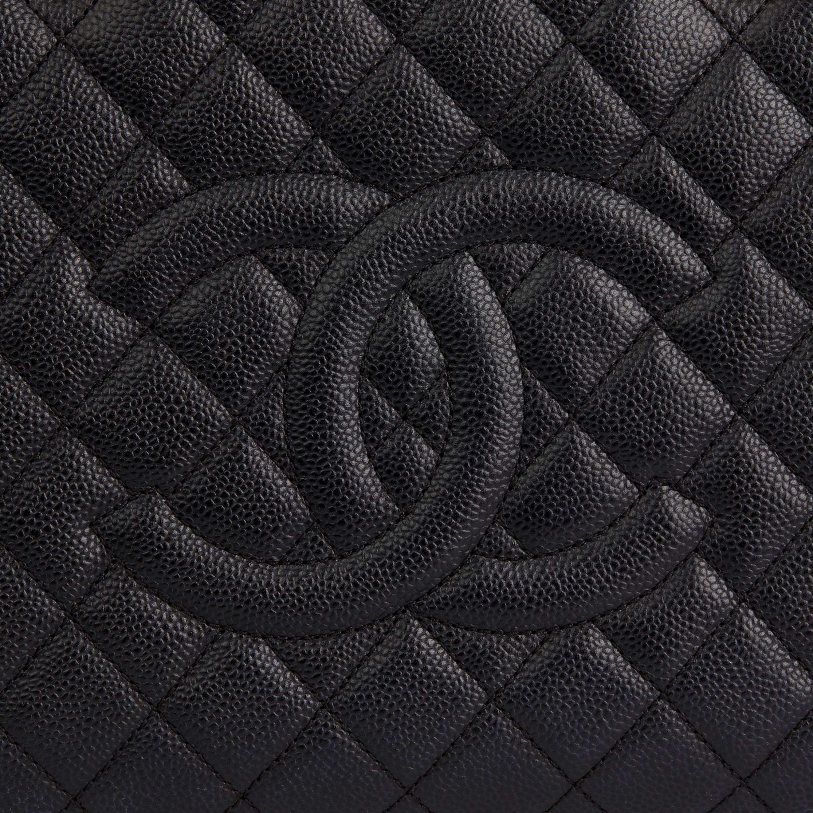 2012 Chanel Black Quilted Caviar Leather Grand Shopping Tote GST 1