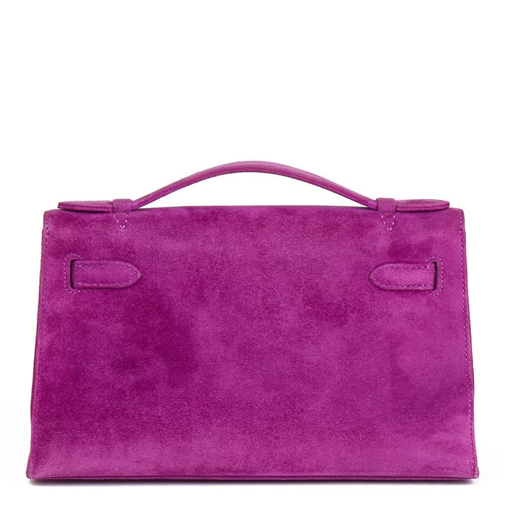 Purple Hermes Cyclamen Veau Doublis Kelly Pochette Bag, 2004 