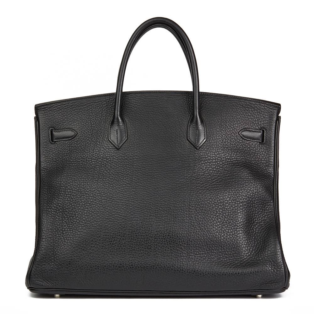 Women's 2003 Hermes Black Clemence Leather Birkin 40cm