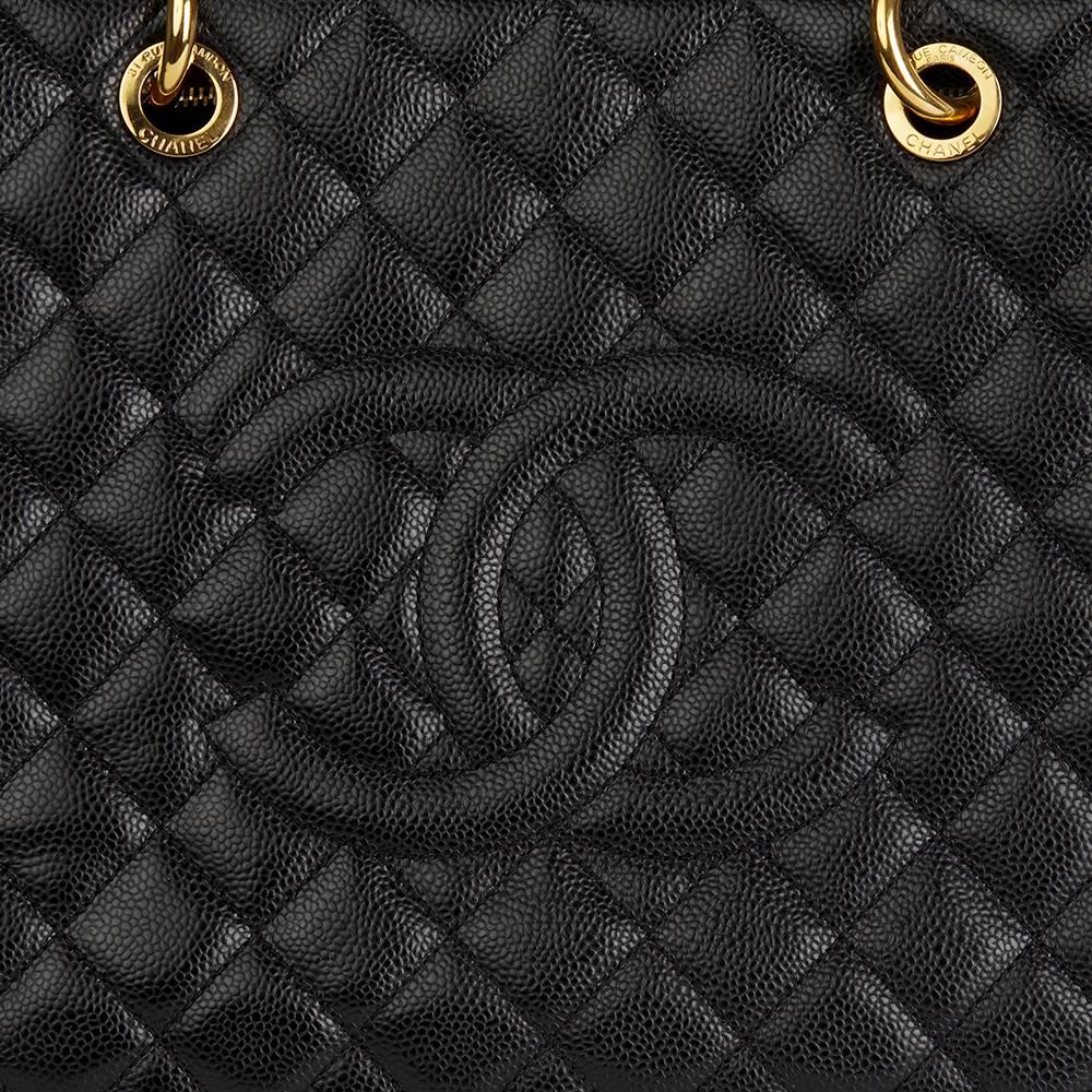 2012 Chanel Black Quilted Caviar Leather Grand Shopping Tote XL 1
