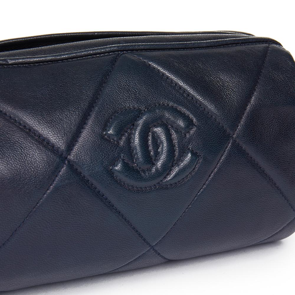 Women's 1988 Chanel Navy Quilted Lambskin Vintage Timeless Fringe Shoulder Pochette 