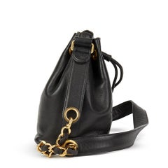 1997 Chanel Black Lambskin Mini Timeless Bucket Bag