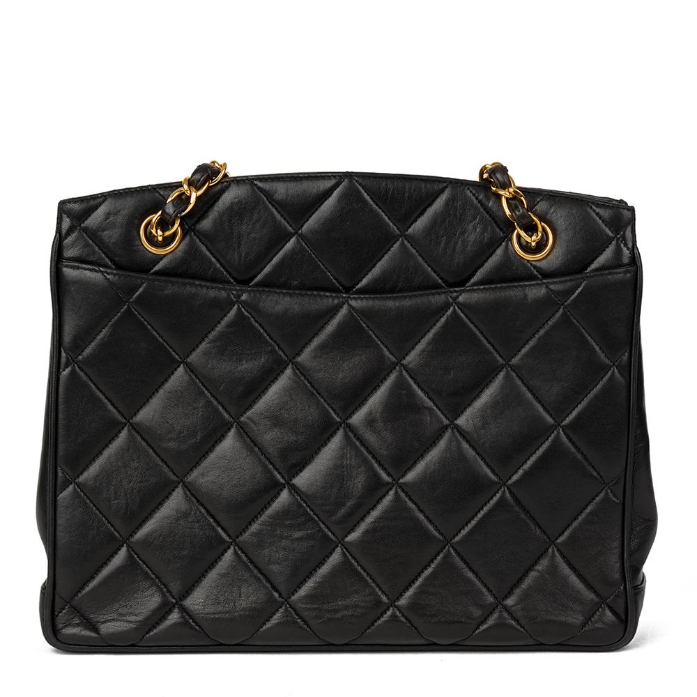 1994 Chanel Black Quilted Lambskin Vintage XL Timeless Shoulder Bag  In Good Condition In Bishop's Stortford, Hertfordshire