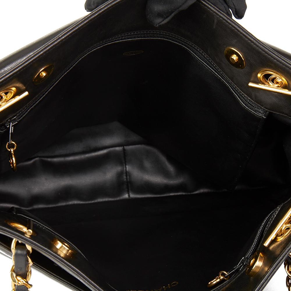  1994 Chanel Black Lambskin Vintage Classic Shoulder Bag  4