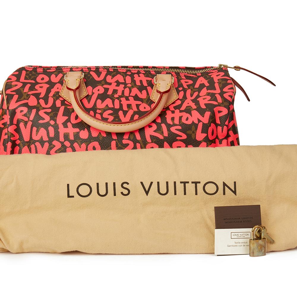 Louis Vuitton Coated Monogram Canvas Stephen Sprouse Pink Graffiti Speedy 30 Bag 4
