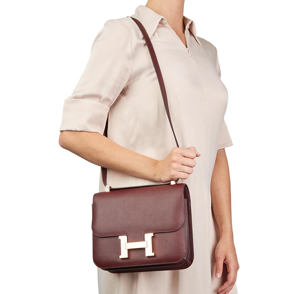 Hermes Bordeaux Epsom Leather Constance 24 Bag, 2017  3
