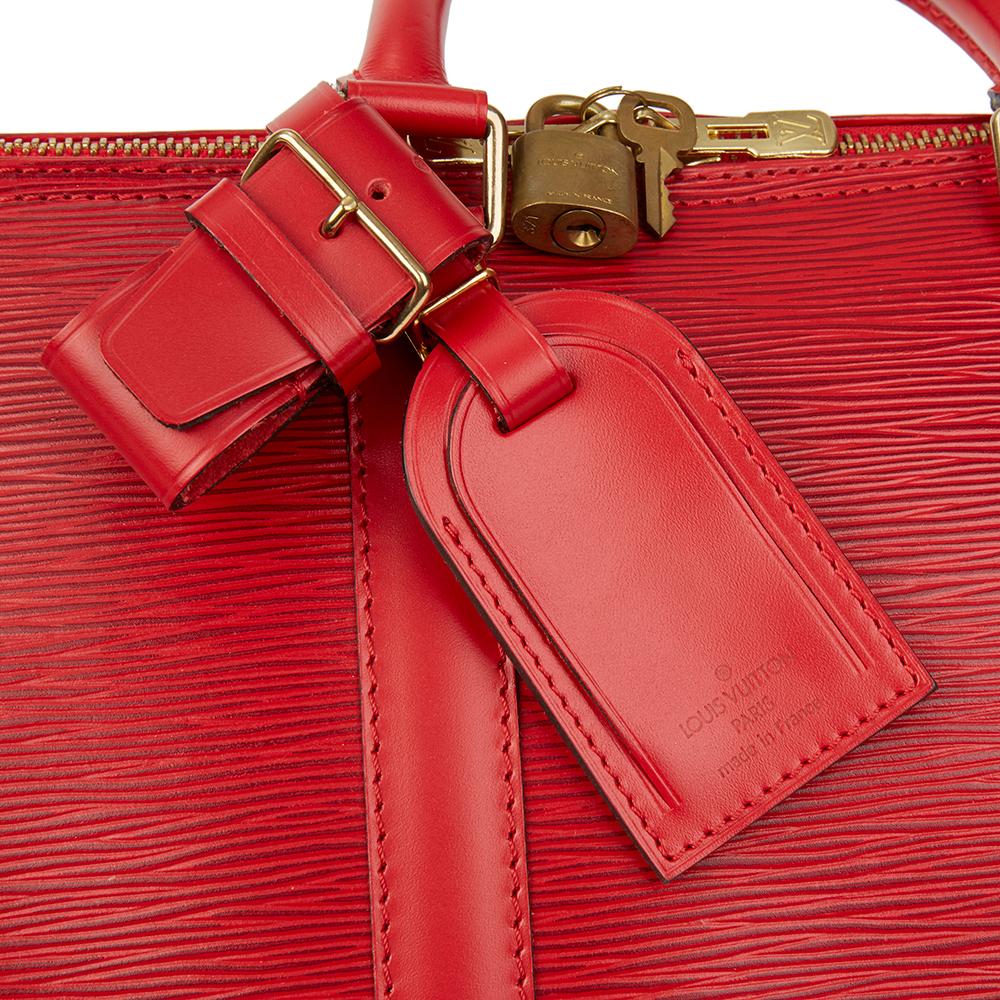 1994 Louis Vuitton Red Epi Leather Vintage Keepall 45 1