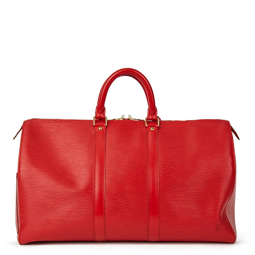 1995 Louis Vuitton Red Epi Leather Vintage Keepall 45 In Good Condition In Bishop's Stortford, Hertfordshire