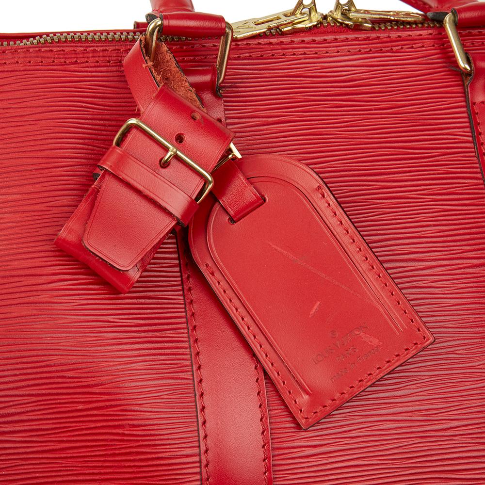 1995 Louis Vuitton Red Epi Leather Vintage Keepall 45 1