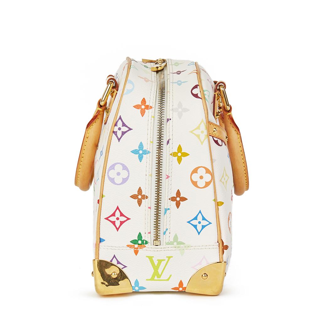 LOUIS VUITTON
White Coated Multicolor Monogram Canvas Trouville

 Reference: HB1981
Serial Number: MI1007
Age (Circa): 2007
Accompanied By: Louis Vuitton Dust Bag
Authenticity Details: Date Stamp (Made in France)
Gender: Ladies
Type: Tote

Colour: