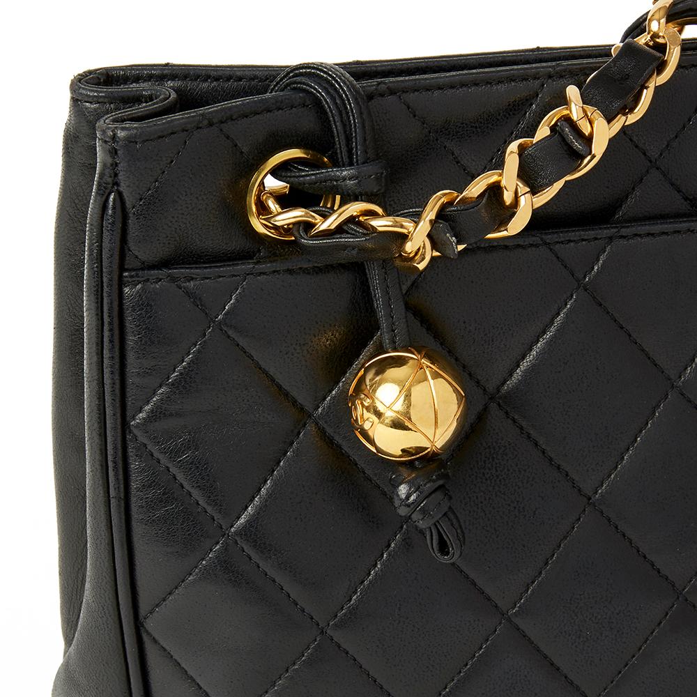 1992 Chanel Black Quilted Lambskin Vintage Timeless Shoulder Bag  1
