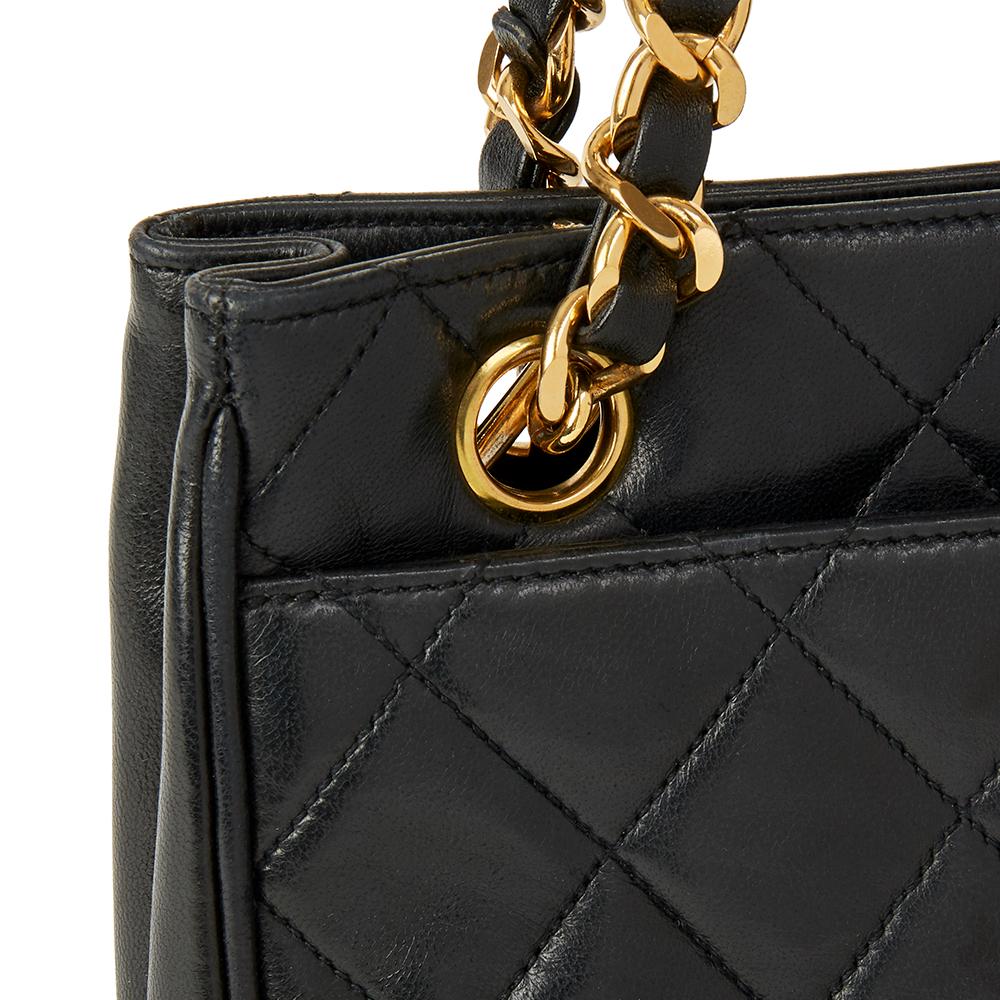 1992 Chanel Black Quilted Lambskin Vintage Timeless Shoulder Bag  2