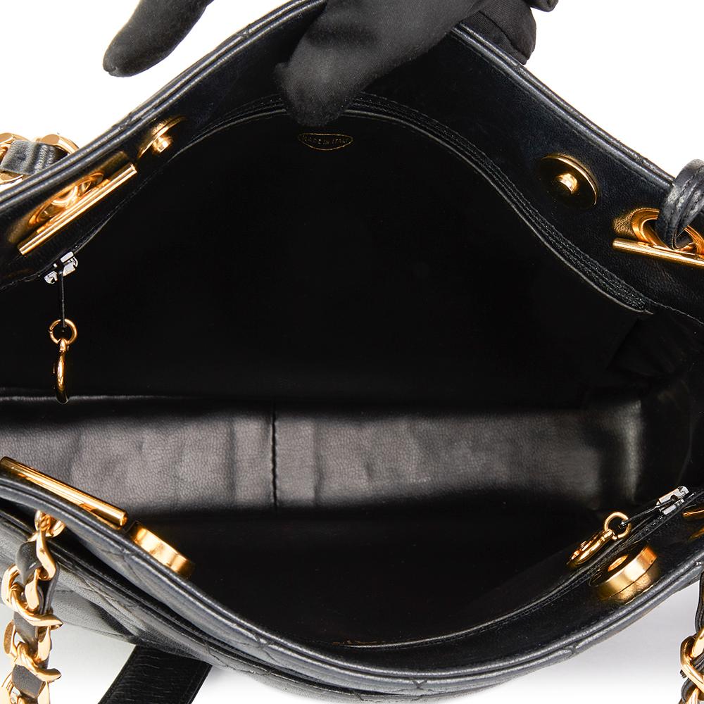 1992 Chanel Black Quilted Lambskin Vintage Timeless Shoulder Bag  4