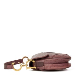 2001 Christian Dior Violet Ostrich Leather Saddle Bag