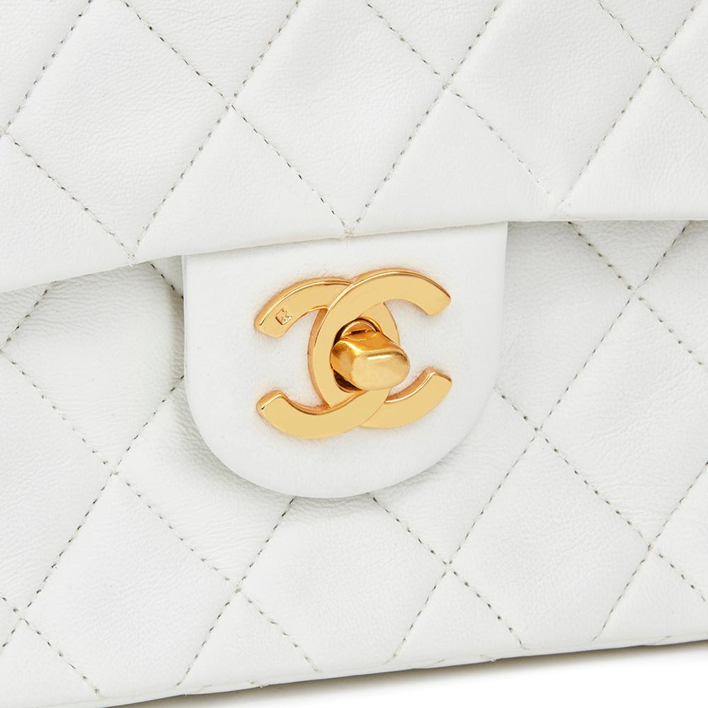 Chanel White Quilted Lambskin Vintage Mini Flap Bag, 1990s  1
