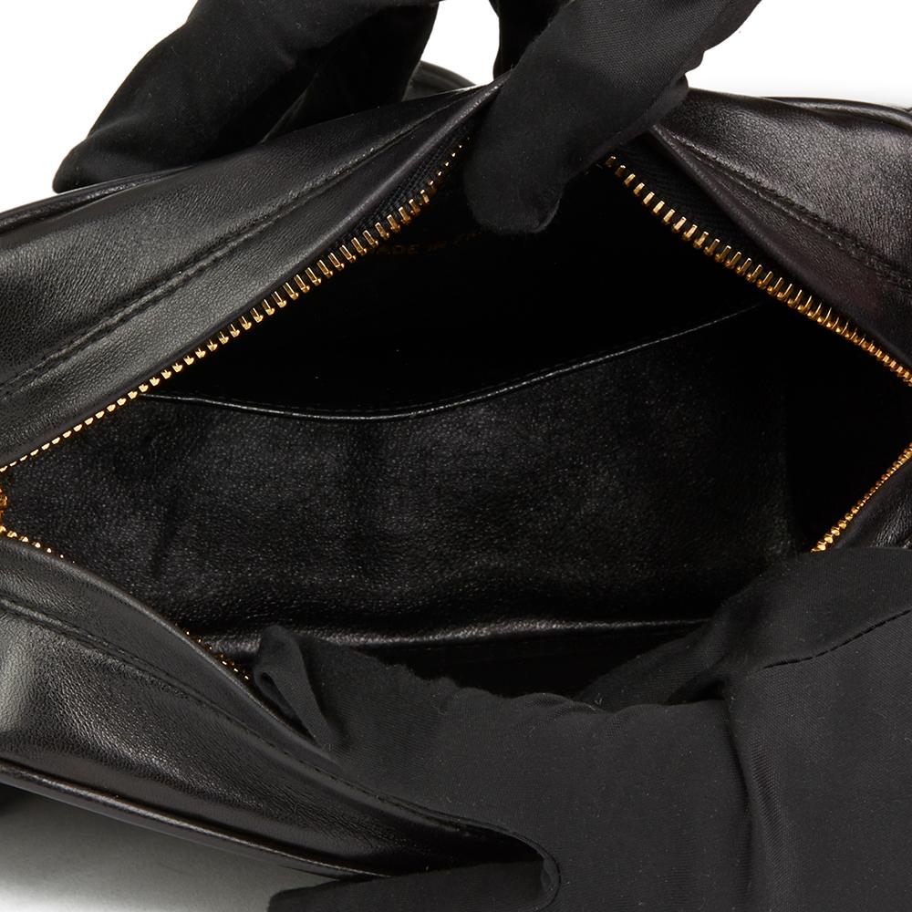 1994 Chanel Black Quilted Lambskin Vintage Leather Logo Fringe Camera Bag 3