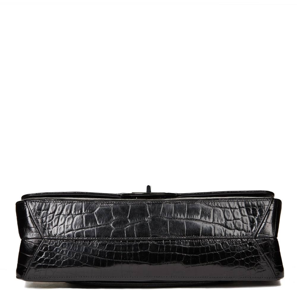 2011 Chanel Black Alligator Leather 2.55 Reissue 227 Double Flap Bag 1