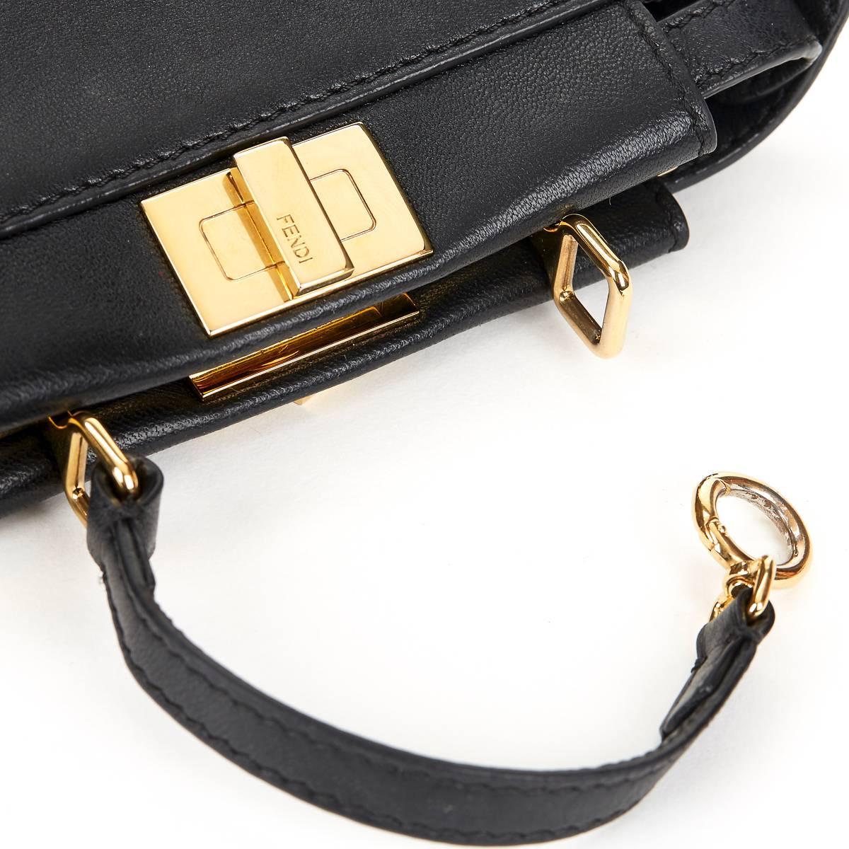 Women's 2010 Fendi Black Lambskin Micro Peekaboo