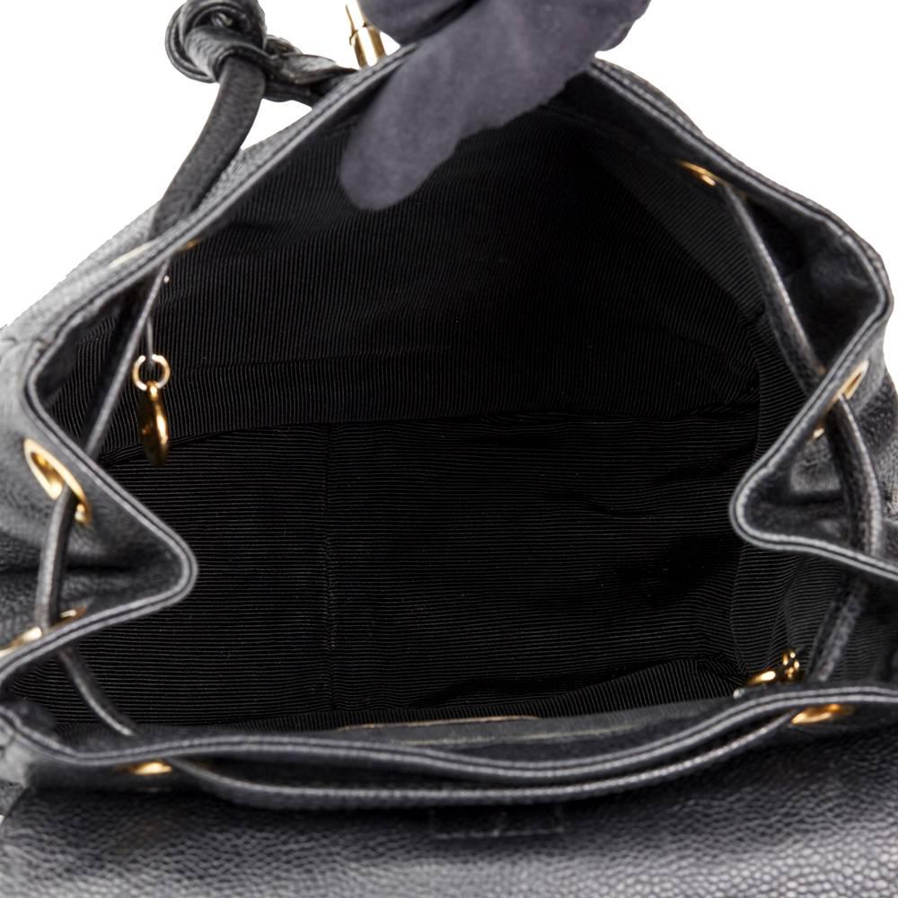 Chanel 1990s Chanel Black Caviar Leather Vintage Timeless Backpack 5