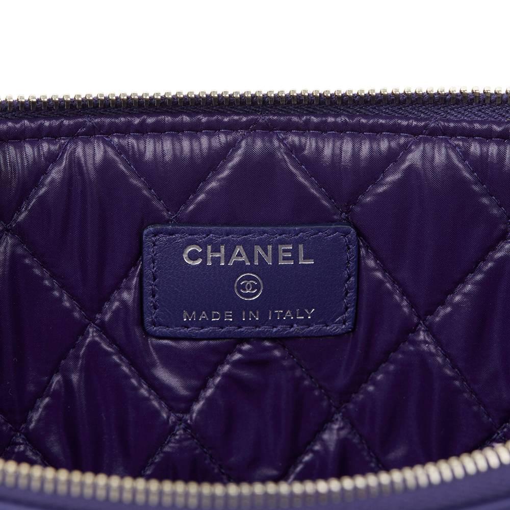 2016 Chanel Blue Quilted Lambskin Medium O Case 5