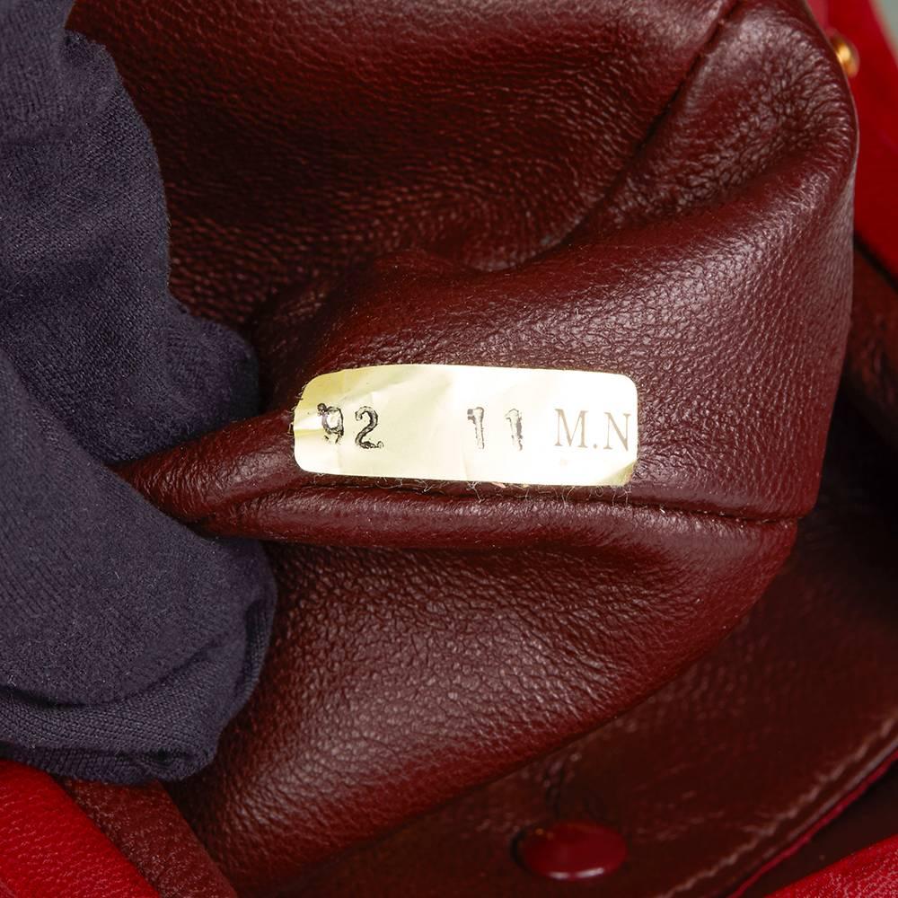 1993 Chanel Red Quilted Velvet Timeless Frame Bag  2