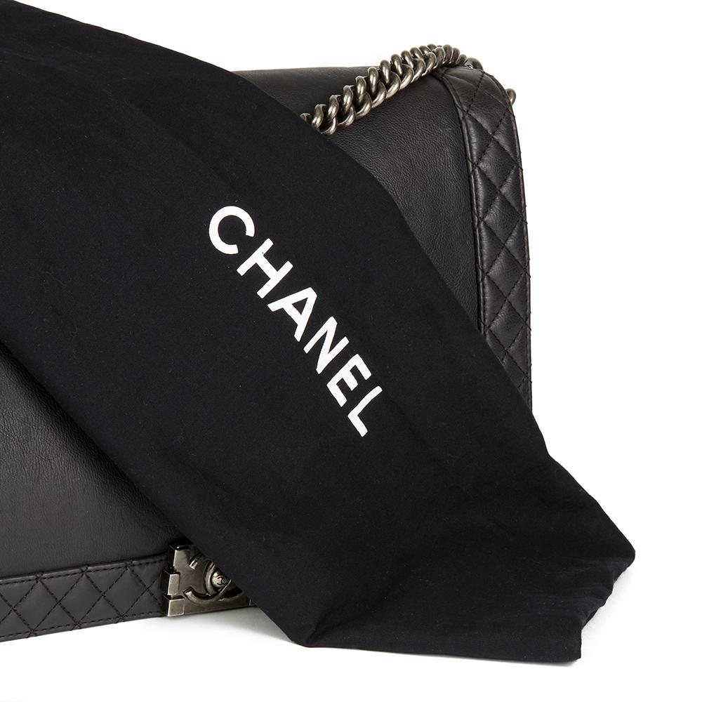 2014 Chanel Black Quilted Lambskin XL Le Boy Reverso  4