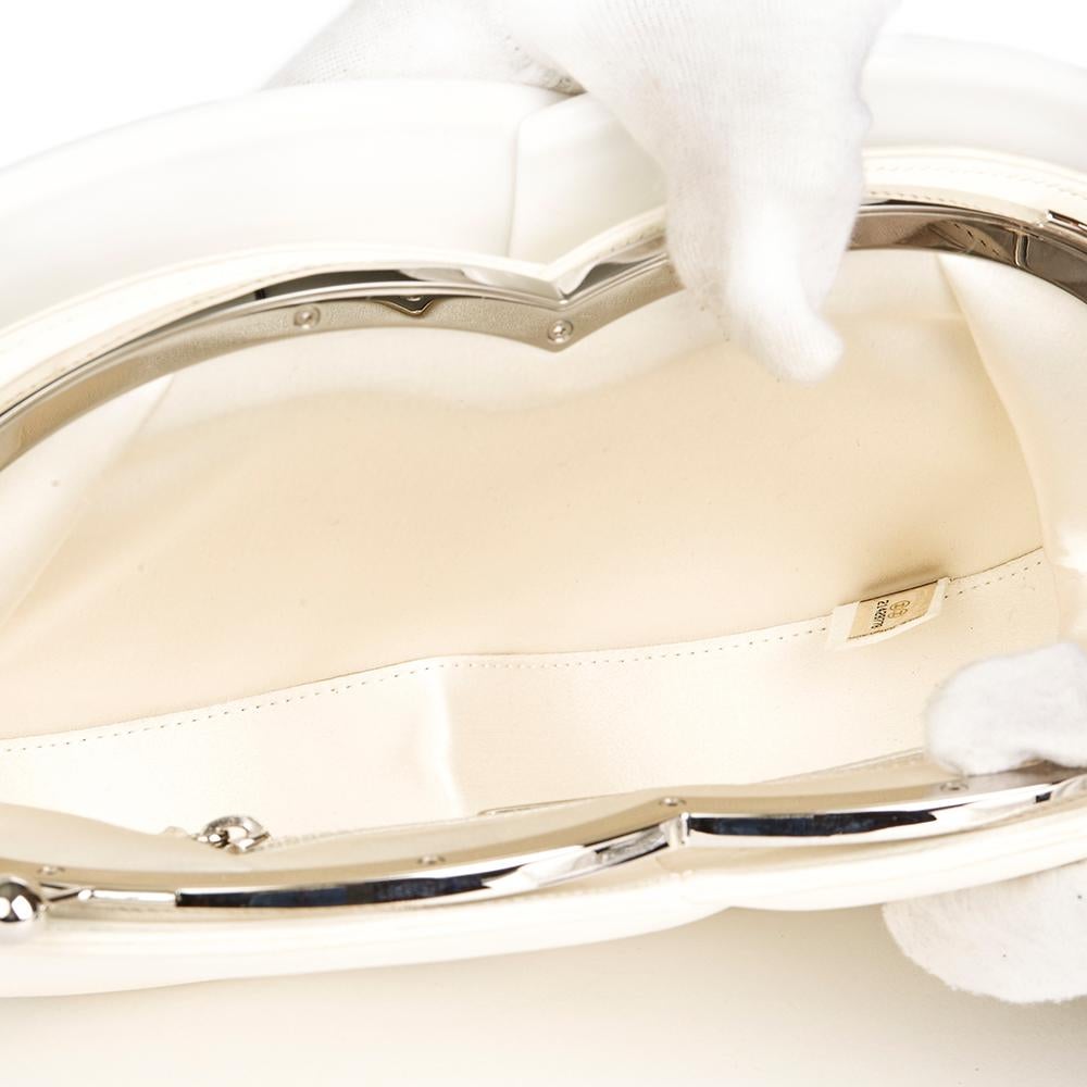 2015 Chanel White Calfskin Leather & Plexiglass Brasserie Gabrielle Plate Clutch 2