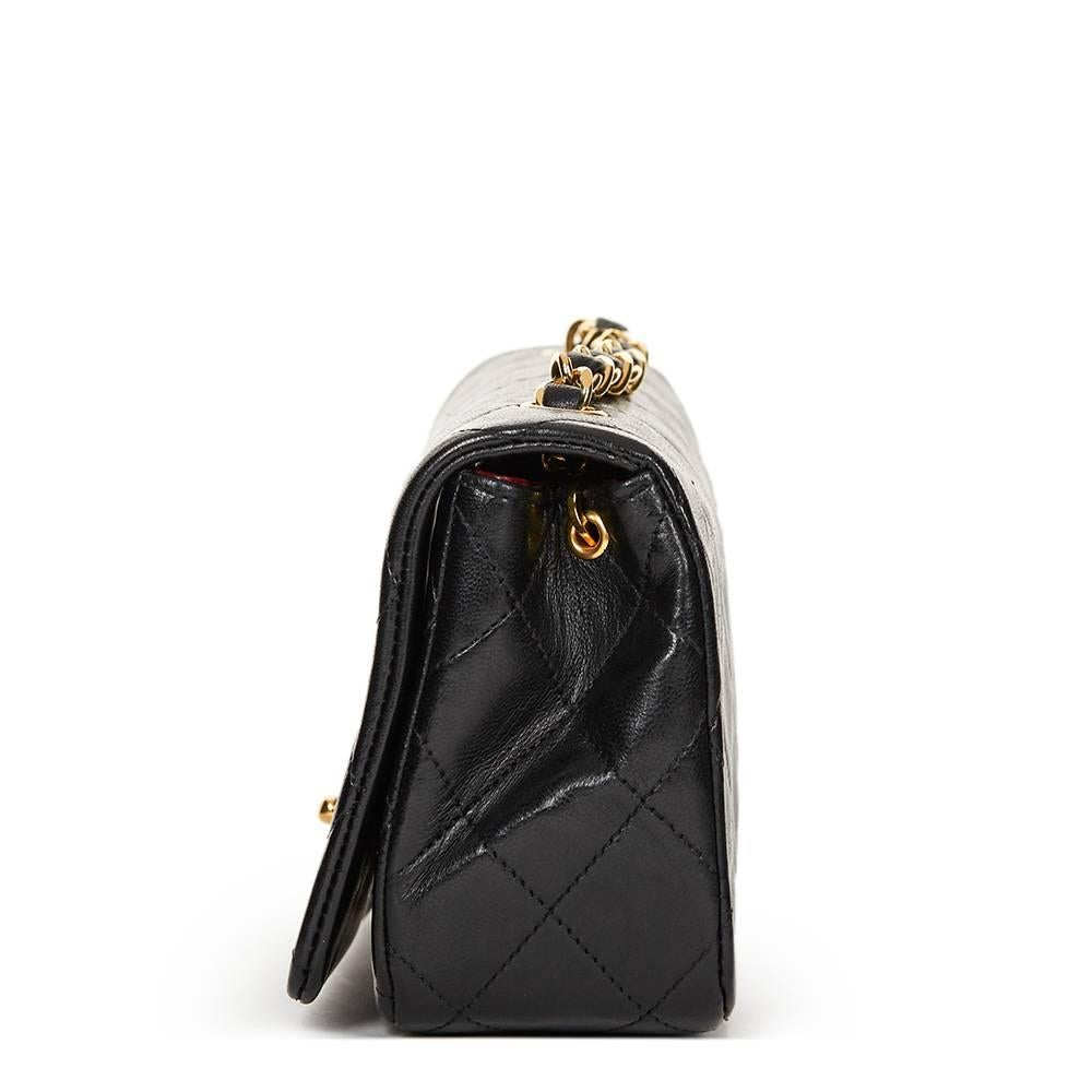 1990s Chanel Black Quilted Lambskin Vintage Mini Flap Bag In Excellent Condition In Bishop's Stortford, Hertfordshire