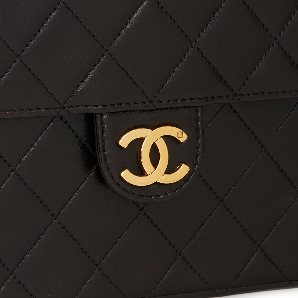 1990s Chanel Black Quilted Lambskin Vintage Small Classic Single Flap Bag In Excellent Condition In Bishop's Stortford, Hertfordshire