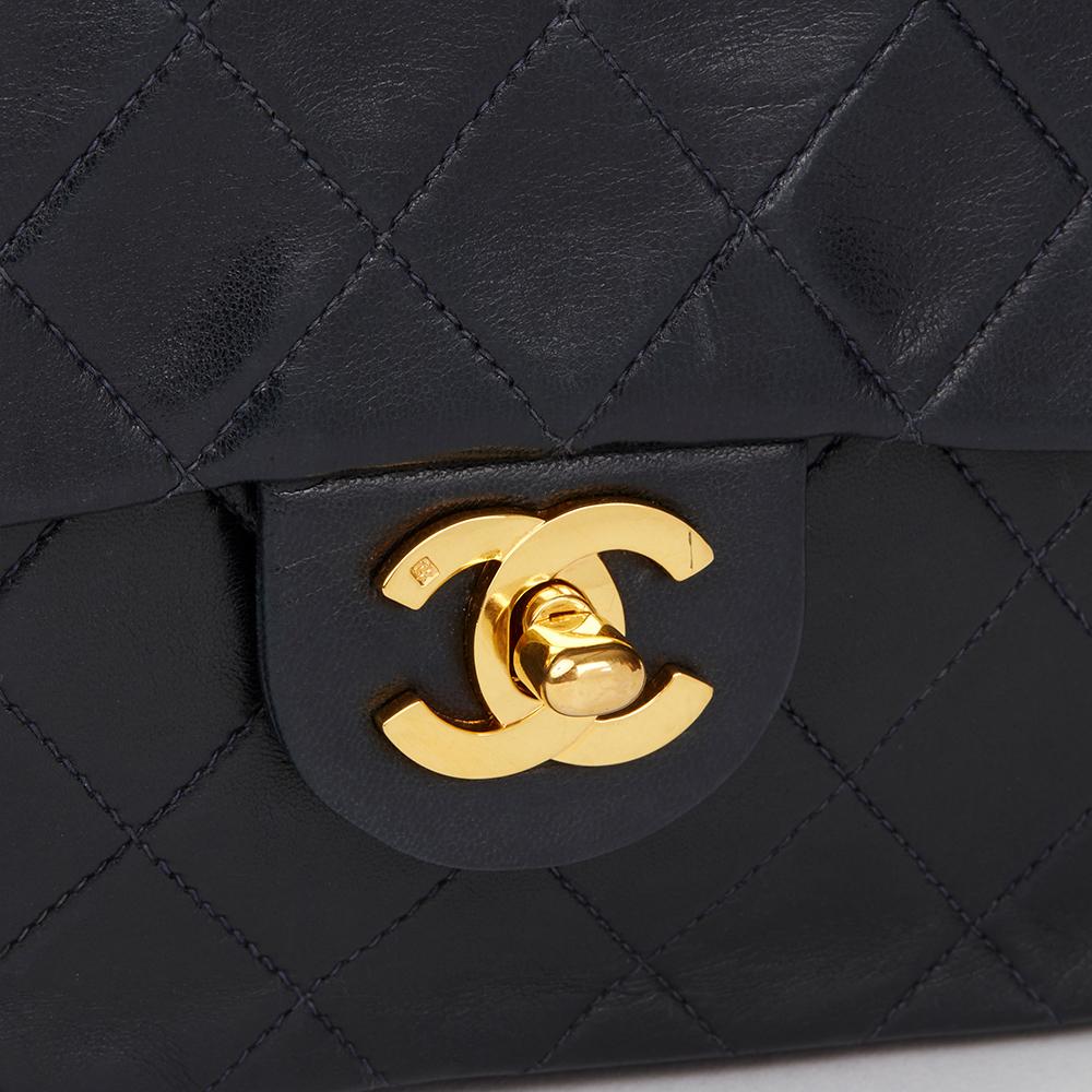2000s Chanel Navy Quilted Lambskin Vintage Mini Flap Bag 1