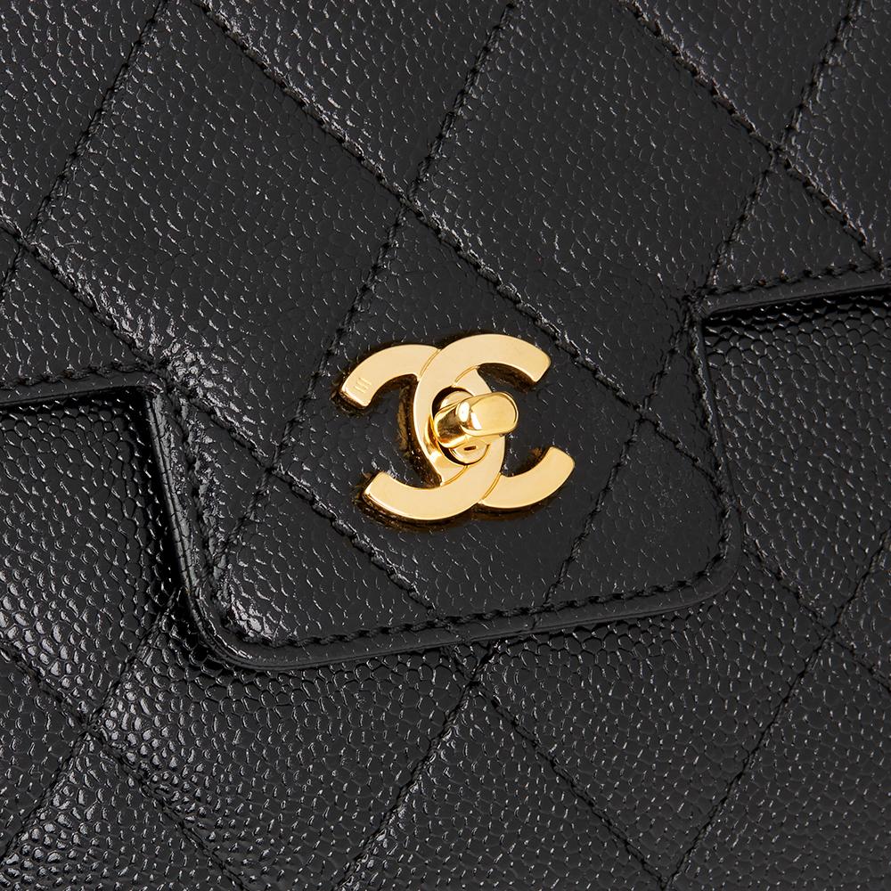 2000s Chanel Black Quilted Caviar Leather Timeless Shoulder Tote 3
