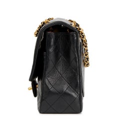 1990s Chanel Black Quilted Lambskin Vintage Tall Classic Single Flap Bag