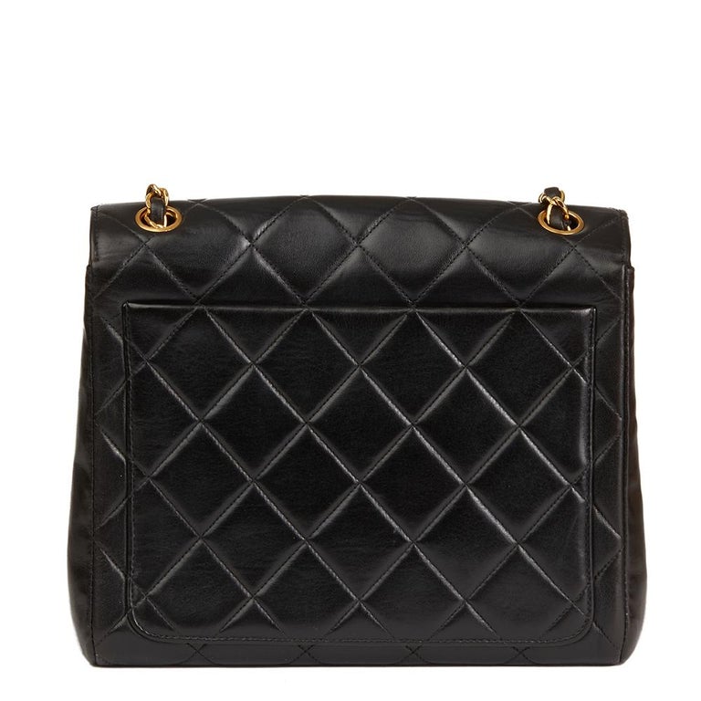 1990s Chanel Black Quilted Lambskin Vintage Classic Single Flap Bag at ...