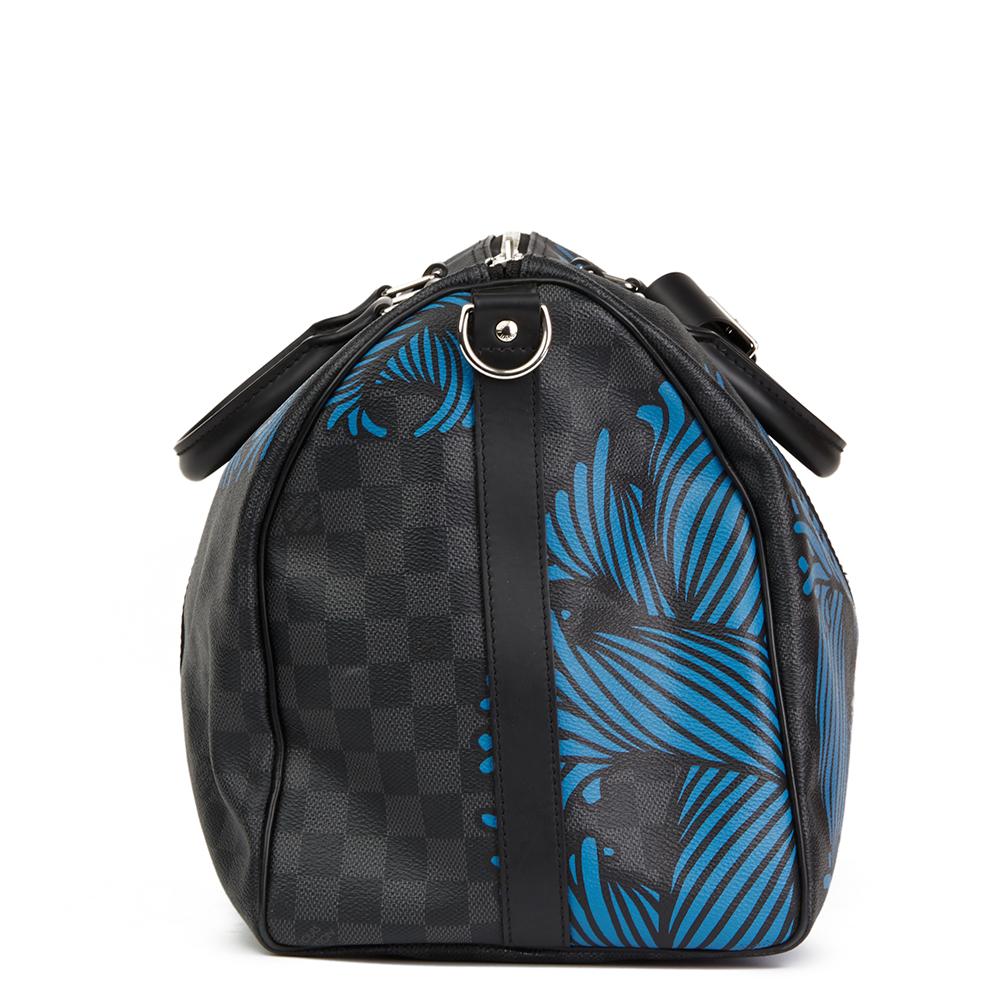 Black 2010s Louis Vuitton Graphite Damier Christopher Nemeth Keepall Bandouliere 45