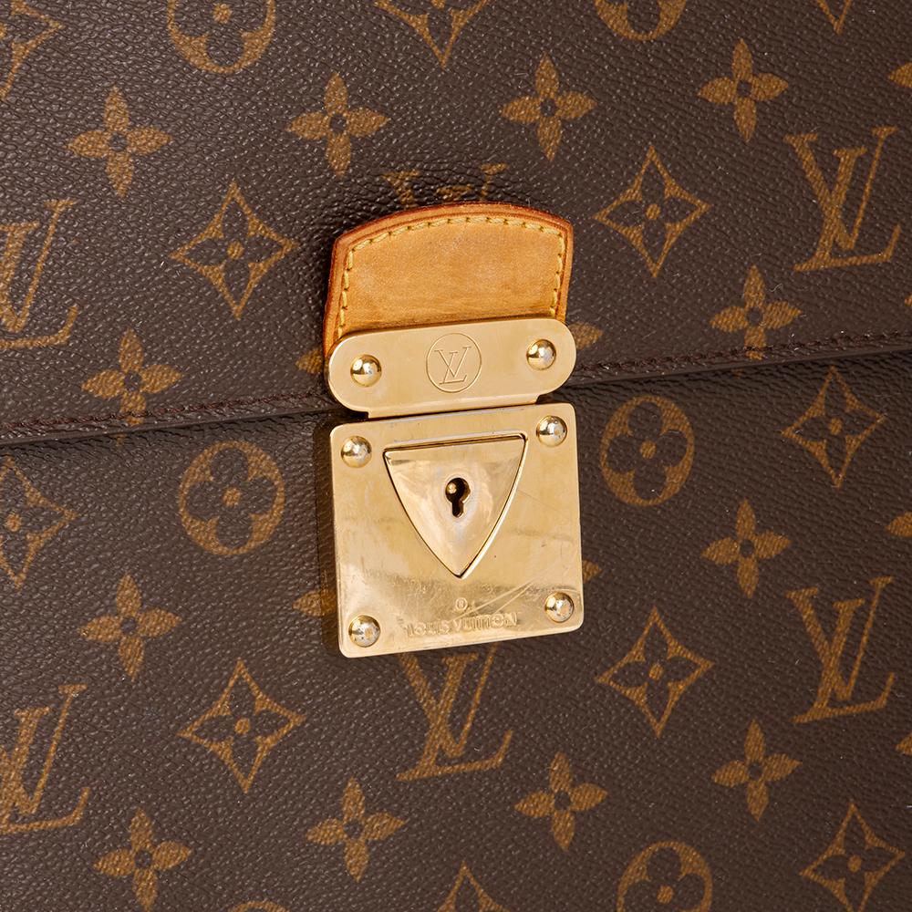 2000s Louis Vuitton Brown Monogram Coated Canvas Robusto Briefcase 1